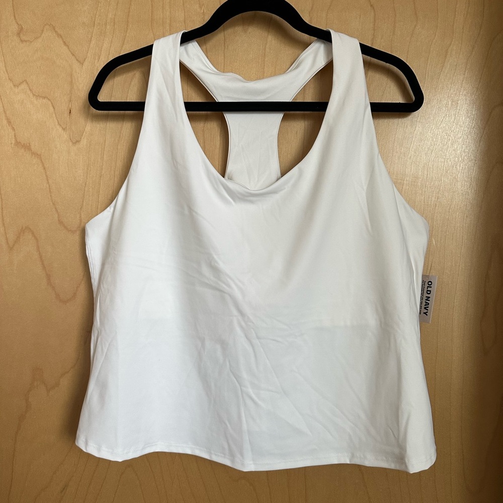 White Old Navy Active Powersoft Longline Sports Bra XXL